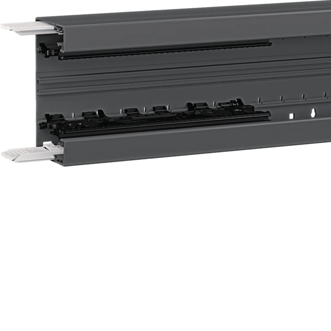 BRN6513019011 - Brüstungskanal-Unterteil Profil Geräteeinbau BRN 68x130mm aus PVC in grschwarz