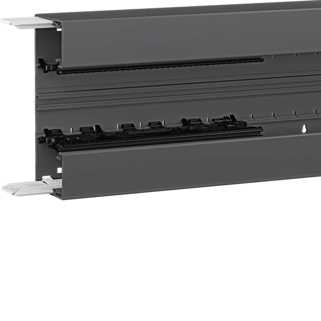 BRN6517019011 - Brüstungskanal-Unterteil Profil Geräteeinbau BRN 68x170mm aus PVC in grschwarz