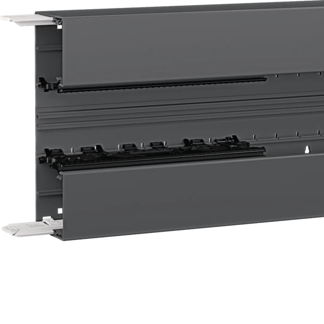 BRN6521019011 - Brüstungskanal-Unterteil Profil Geräteeinbau BRN 68x210mm aus PVC in grschwarz