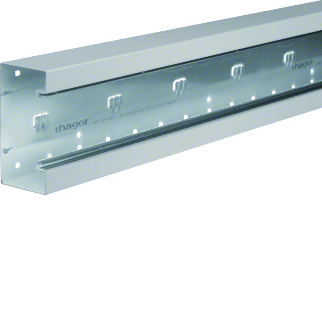 Parapetcsatorna 130mm x 68mm 2000mm bevonatos acél világosszürke halogénmentes BRS Hager