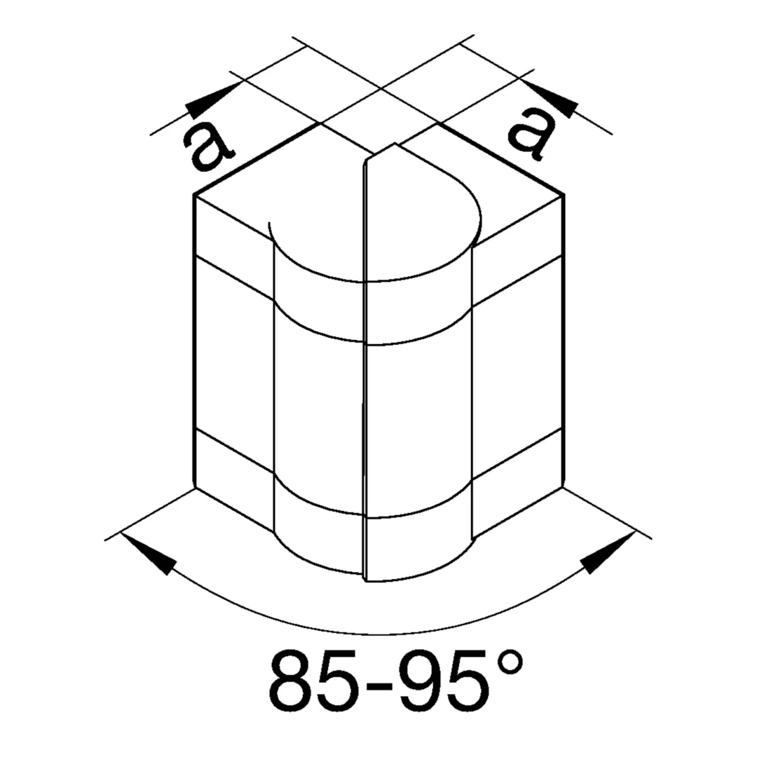 BRS651303H9010 - BRS, buitenhoek kunststof voor goot 65x130 mm, helderwit