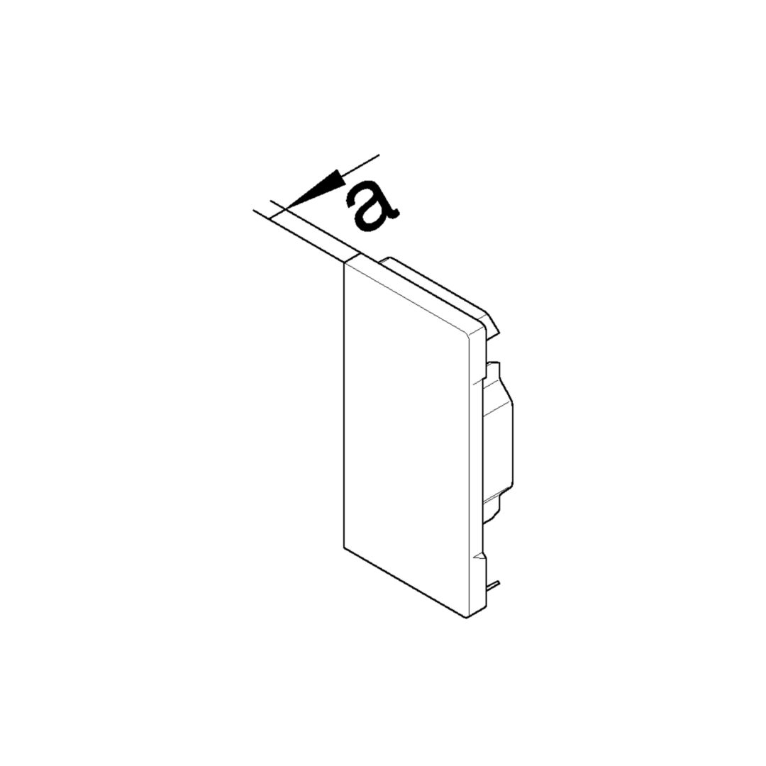 Parapetcsatorna végzáró 65x100mm-csatornához 100mm x 68mm bevonatos acél fehér balos/jobbos-hoz szimmetrikus BRS Hager