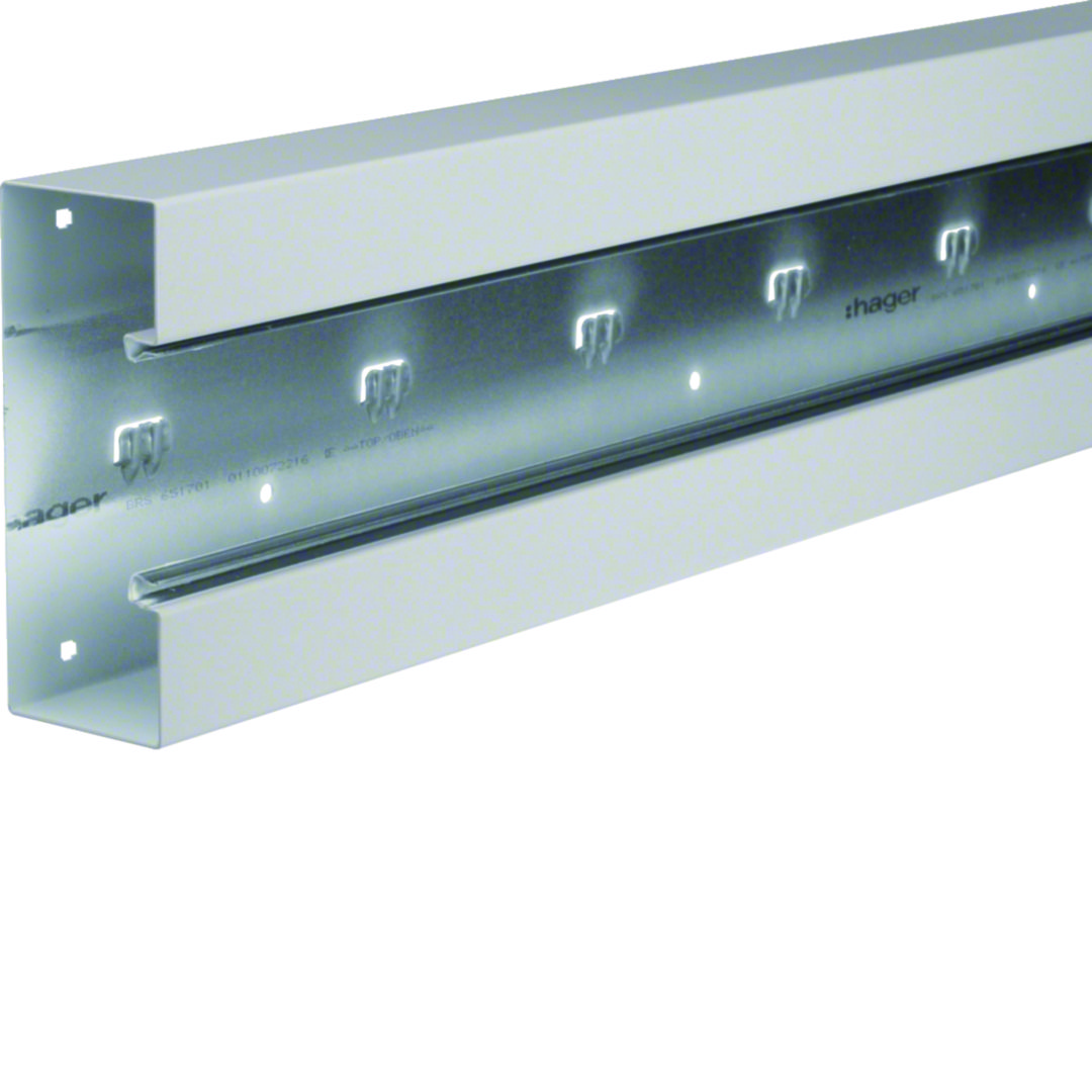 Parapetcsatorna 170mm x 68mm 2000mm bevonatos acél világosszürke halogénmentes BRS Hager