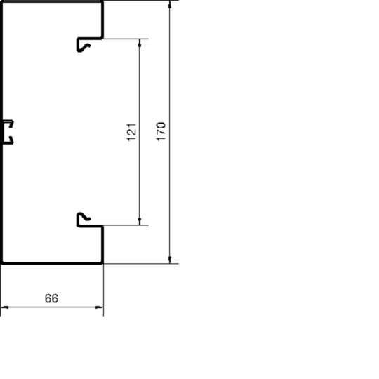 BRS651701BVERZ - Brüstungskanal-Unterteil C-Profil BRS 66x170mm OT 120mm aus Stahlblech verzinkt