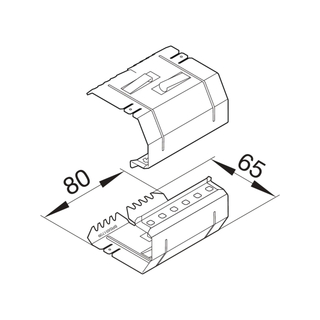 BRS651709 - Jonction couple électrique/mécanique pour BRS 68x170mm couv. 80mm en acier