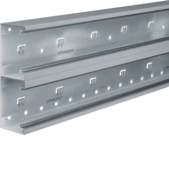 BRS652101DVERZ - Brüstungskanal-Unterteil aus Stahl zu BRS 70x210mm Oberteil 2x80mm verzinkt