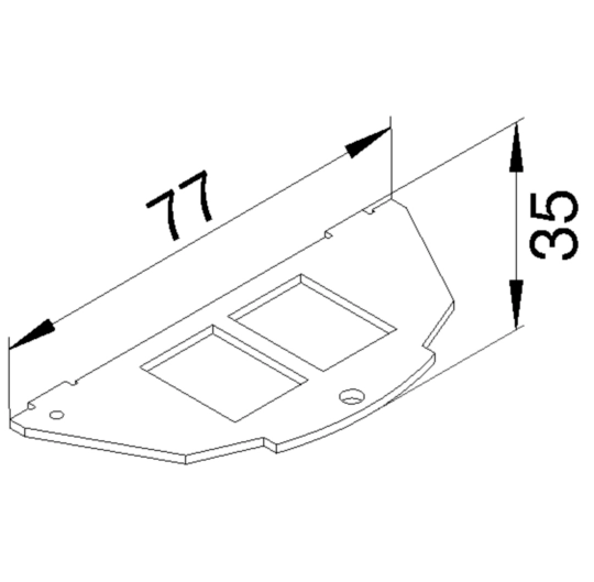 BSM012 - tehalit.VE-EE Płytka montażowa 2xRJ Typ 01 Keystone 19,3x14,8