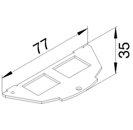 BSM052 - tehalit.VE-EE Płytka montażowa 2xRJ Typ 05 Large Keystone/ AMP 20,1x14,8