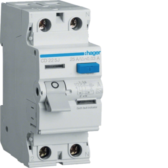 CD225J - Kompakt şalter 2P 25A 30mA A Sınıfı