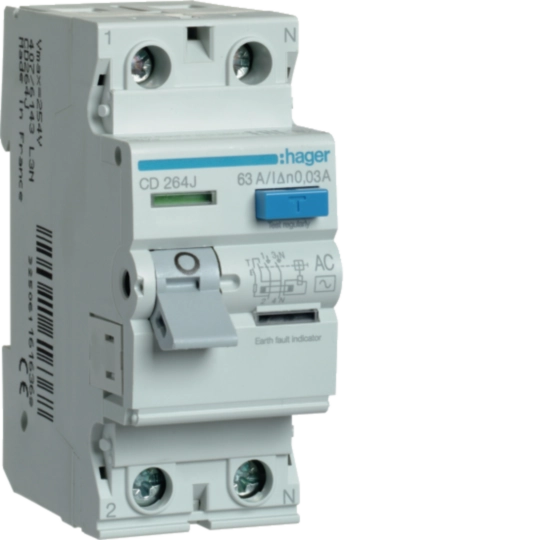 CD264J - RCCB 2P 63A 30mA AC Class