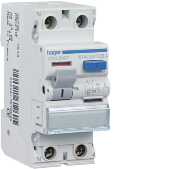 CDH263F - Interrupteur différentiel 2P 63A 30mA type A haute immunité
