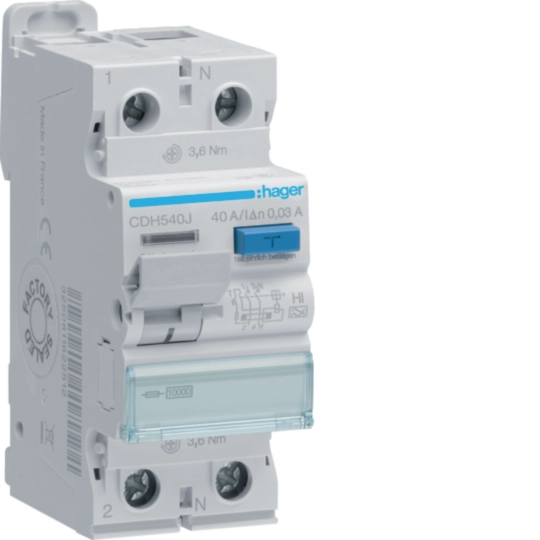 CDH540J - RCCB 1P+N 40A 30mA   A HI