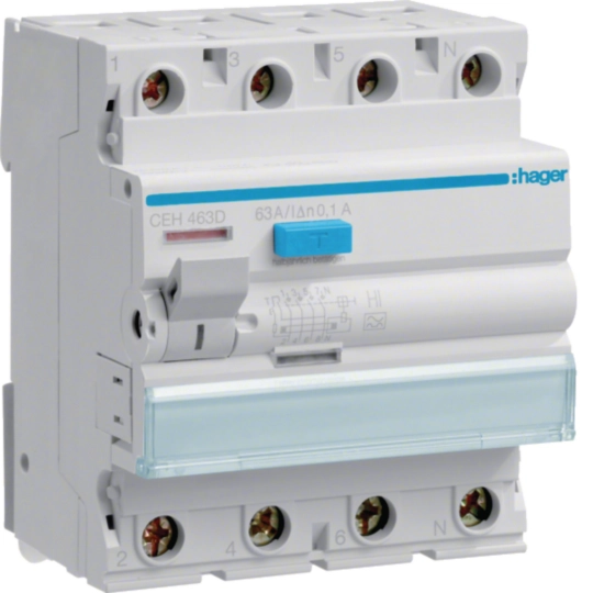 CEH463D - RCCB 4P 63A  100mA  A HI Class