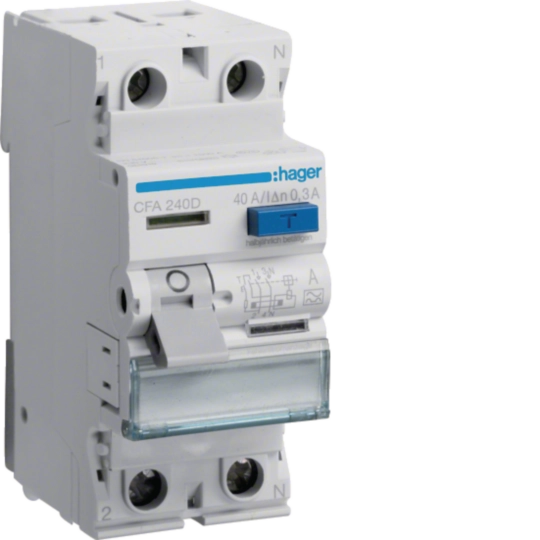CFA240D - Fehlerstromschutzschalter 2 polig 6kA 40A 300mA Typ A