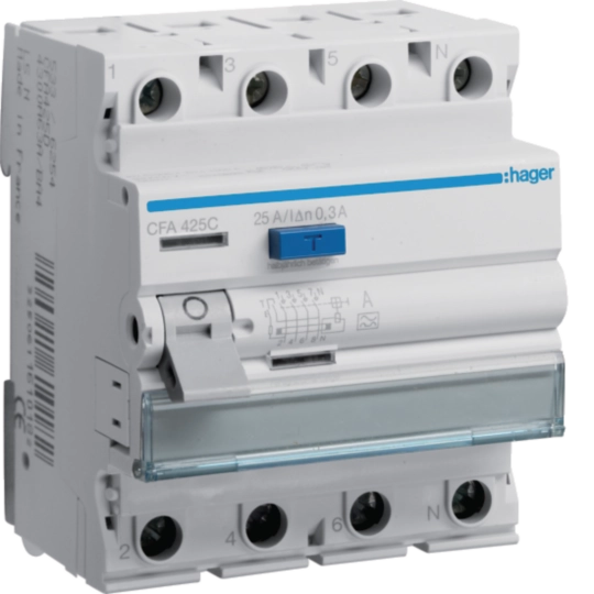 CFA425C - RCCB 4P 25A 300mA A Class