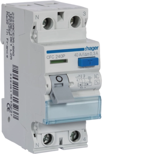 CFC240P - Interruptor diferencial 2 Pólos 40A 300mA tipo AC 2 Módulos