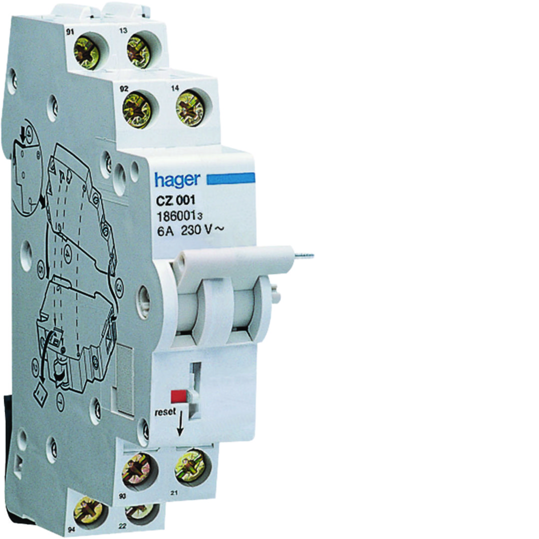 Segédérintkező áram-védőkapcsolóhoz 2z 2ny 6A 240V 1modul CZ Hager