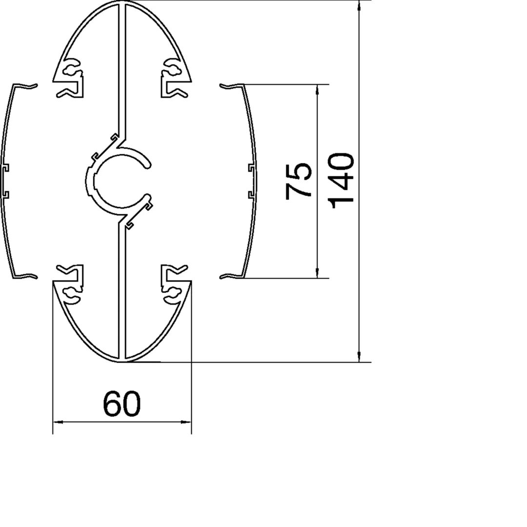 DES2700D - Design-Säule Spannbereich 2,7-3m vorbestückt Alu zu DES L=2,64m schwarz eloxiert