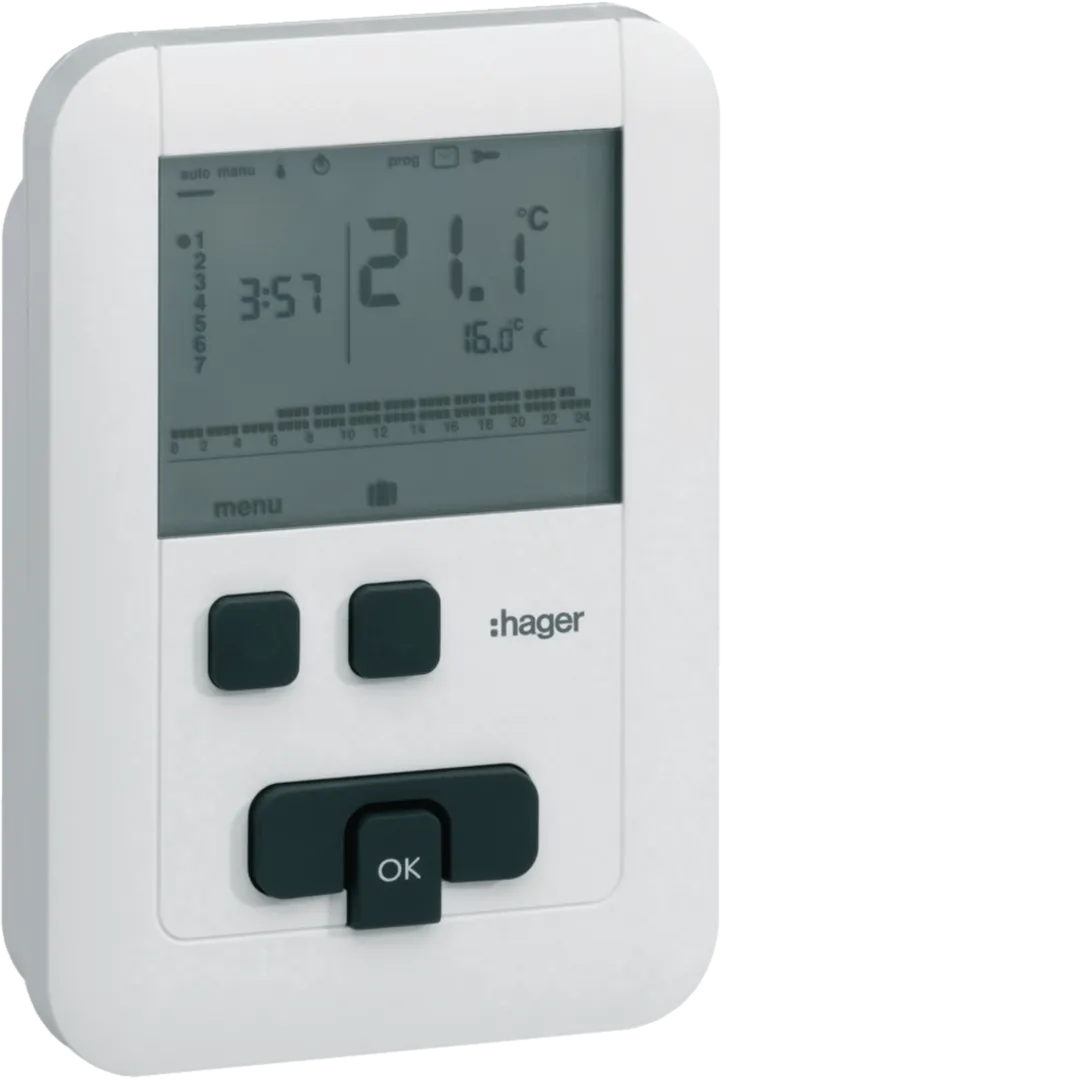 EK510 - Thermostat ambiance programmable digital chauf eau chaude 4 fils sur 7j ECO 230V