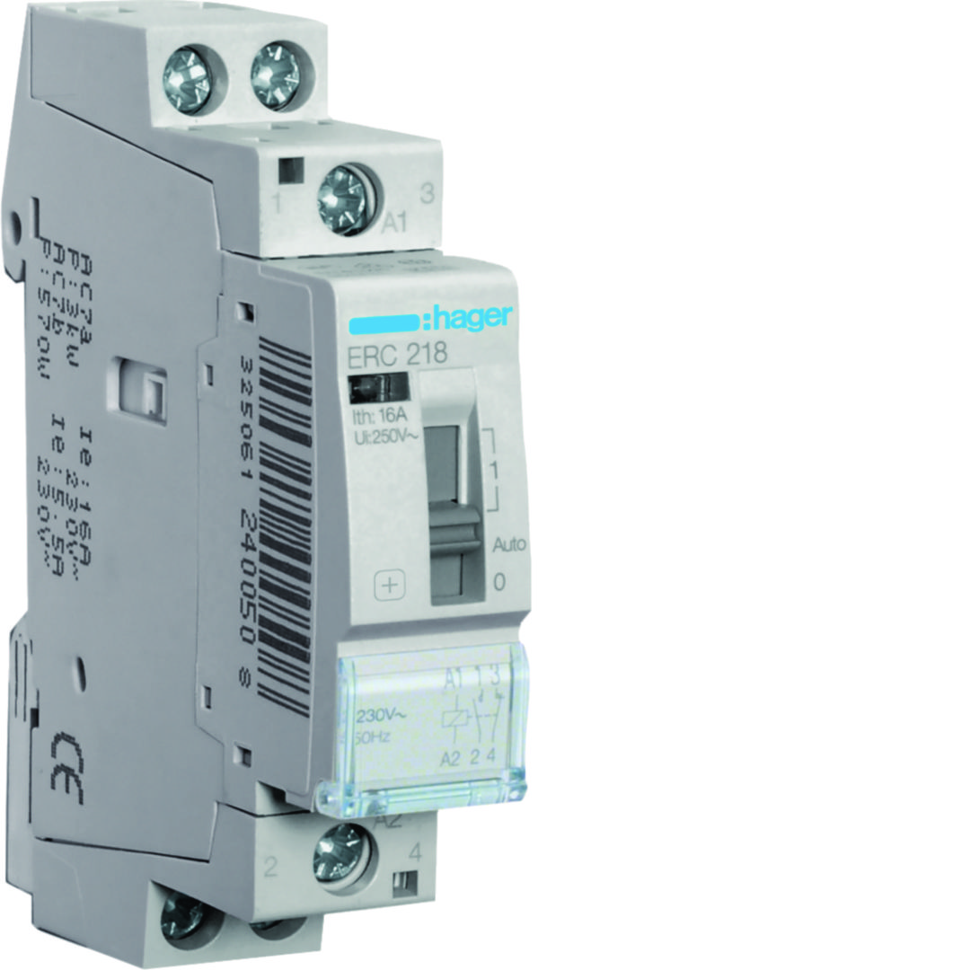 Installációs kontaktor sorolható 0-Aut-1 16A/ 230V AC 230V AC-műk 1M ERC Hager