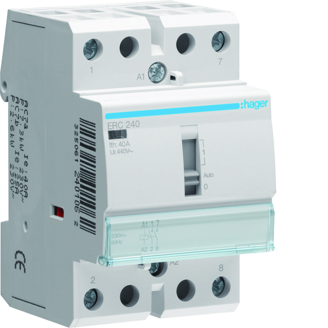 Installációs kontaktor sorolható 0-Aut-1 40A/ 400V AC 230V AC-műk 3M ERC Hager