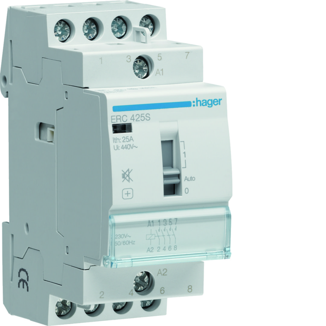 Installációs kontaktor sorolható 0-Aut-1 25A/ 400V AC 230V AC-műk 2M ERC Hager