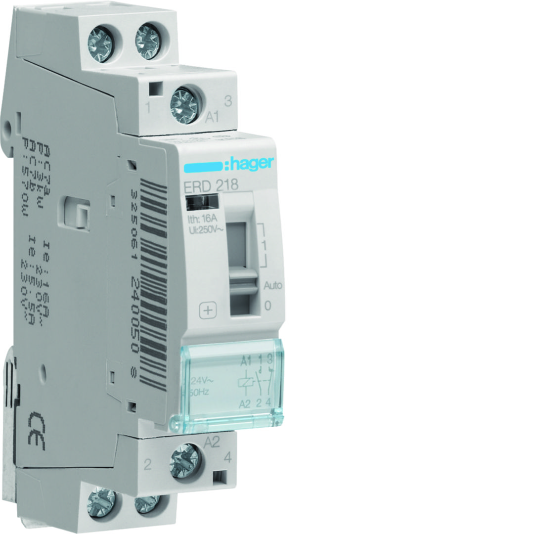 Installációs kontaktor sorolható 0-Aut-1 16A/ 230V AC 24V AC-műk 1M ERD Hager