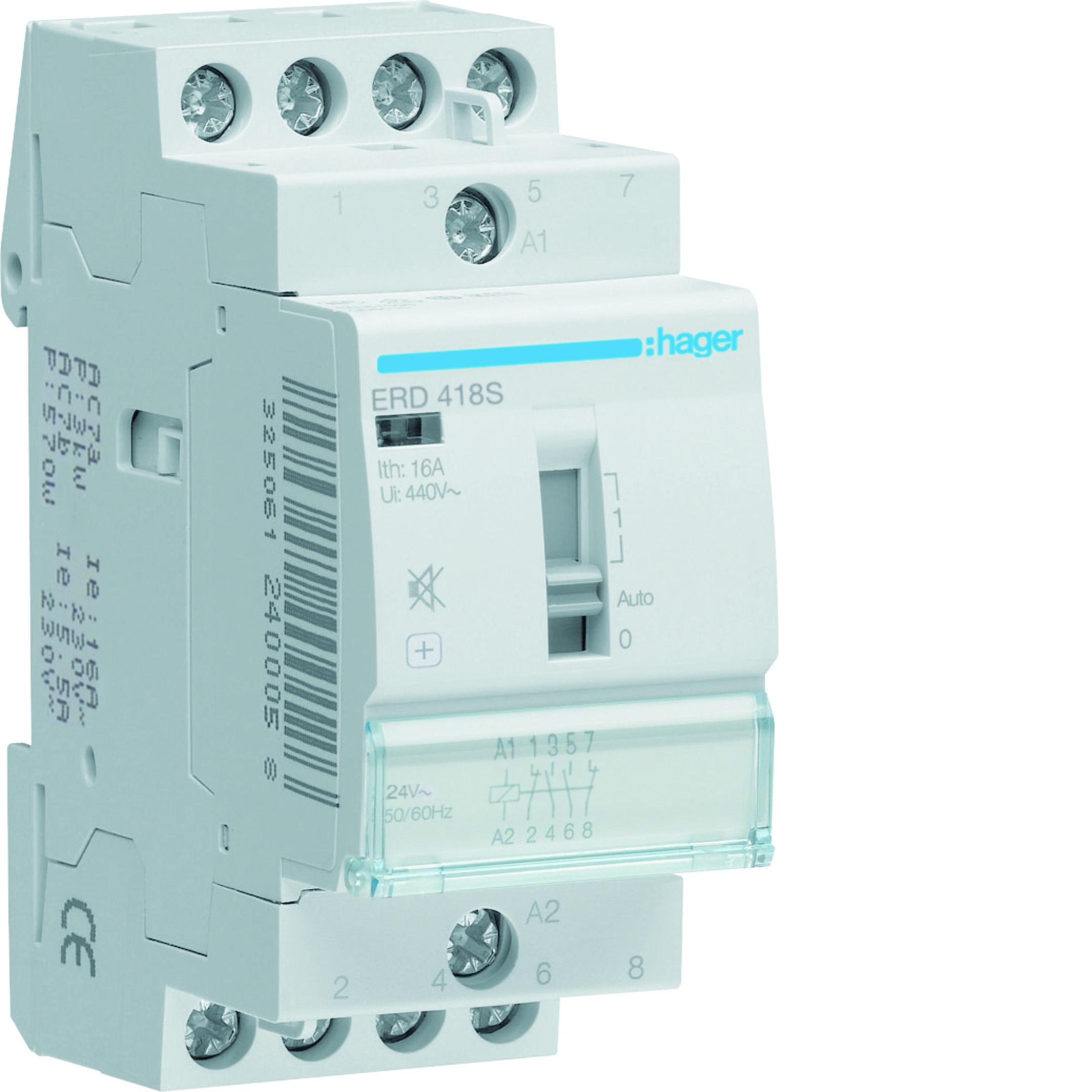 CONT COM MAN SIL 2NA+2NC 24VAC 16A 2M