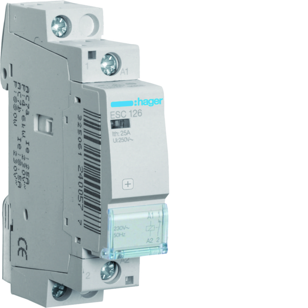 Installációs kontaktor sorolható 25A/ 230V AC 230V AC-műk 1M ESC Hager