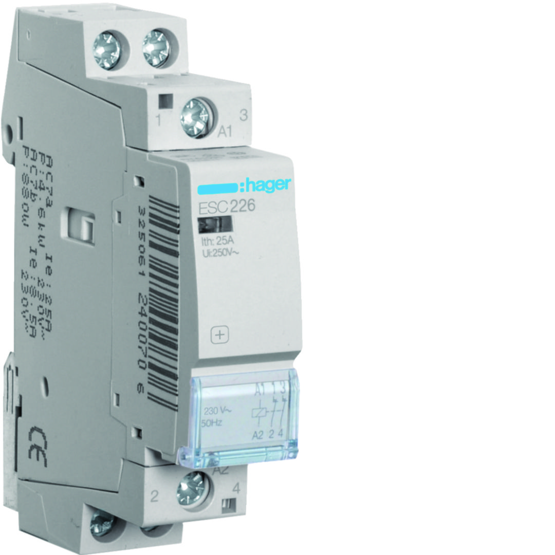 Installációs kontaktor sorolható 25A/ 230V AC 230V AC-műk 1M ESC Hager