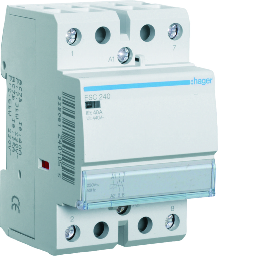 Installációs kontaktor sorolható 40A/ 400V AC 230V AC-műk 3M ESC Hager