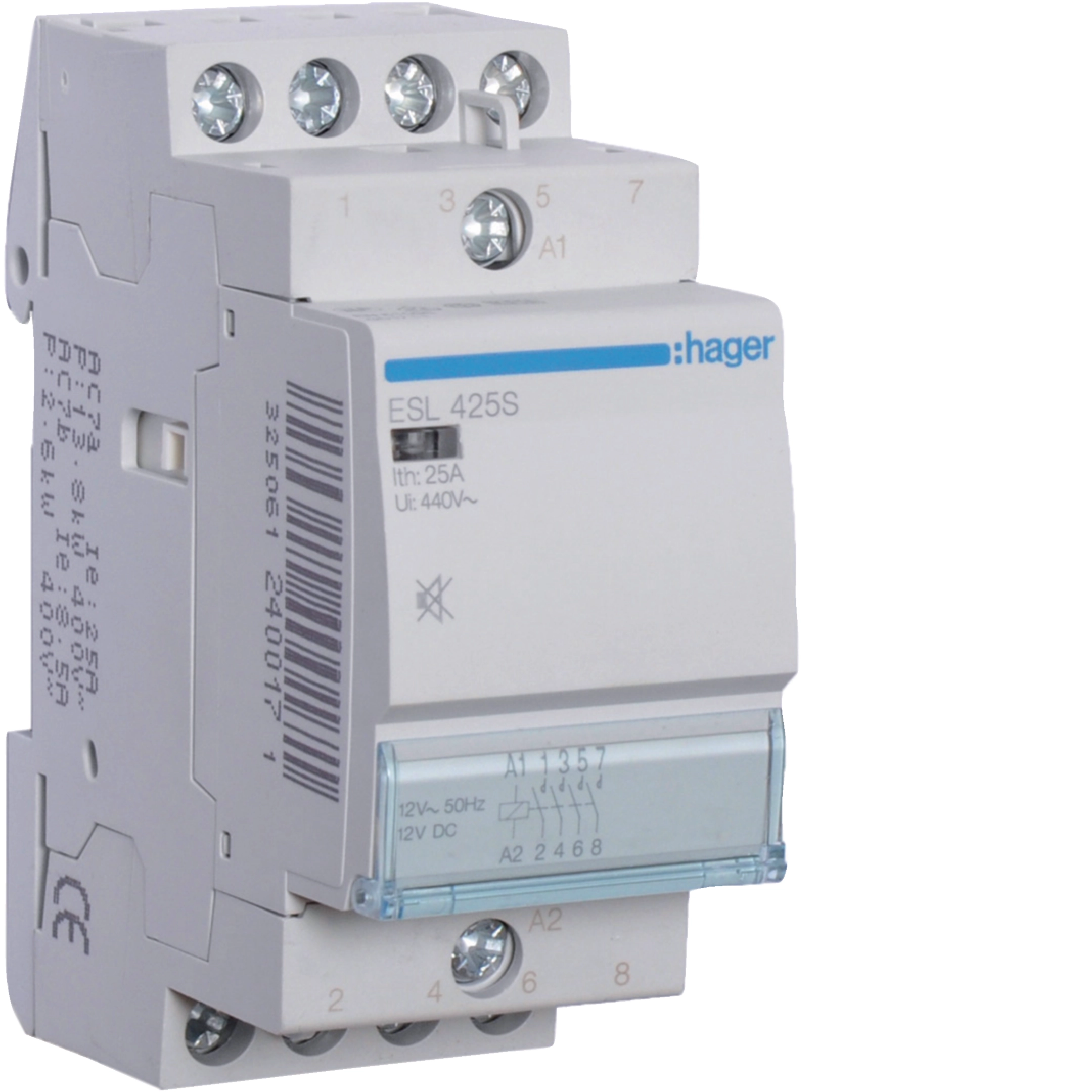Hager ESC425S Contattore Silenzioso 25A 4NA 230V – Dispositivo Di Commutazione Per Impianti Elettrici