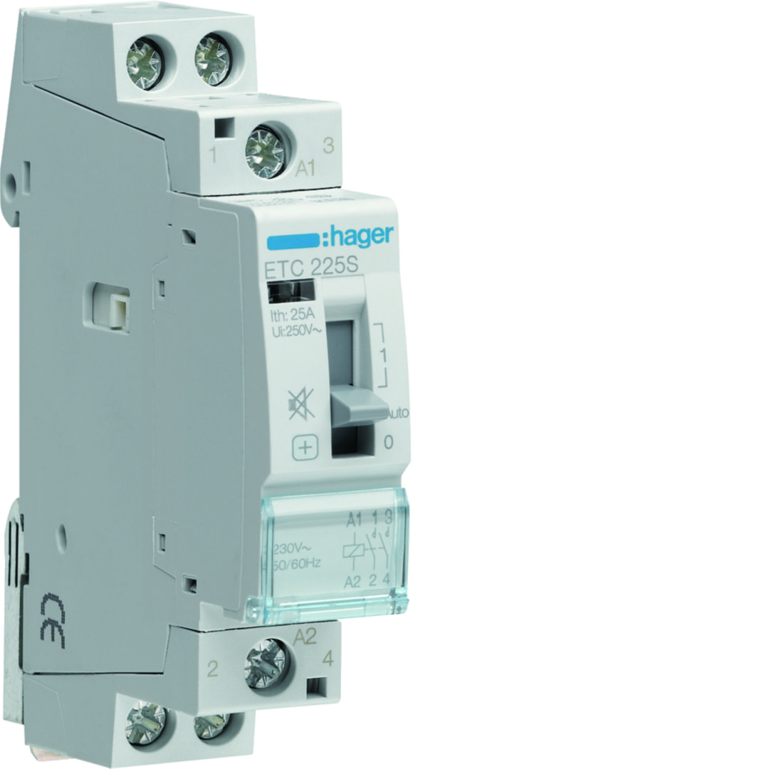 Installációs kontaktor sorolható 0-Aut-1 25A/ 230V AC 230V AC-műk 1M ETC Hager