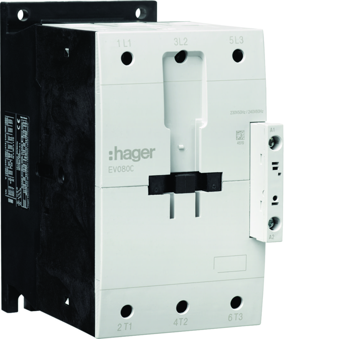 Kontaktor (mágneskapcsoló) 37kW/400VAC-3 3Z 230V50Hz csavaros 110A/AC-1/400V EV Hager