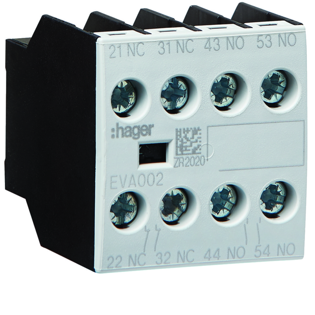 Segédérintkező blokk EV007-10...EV038-10-kontaktorhoz 2z 2ny 15A 500V AC/DC kontaktor-/reléhez EVA Hager