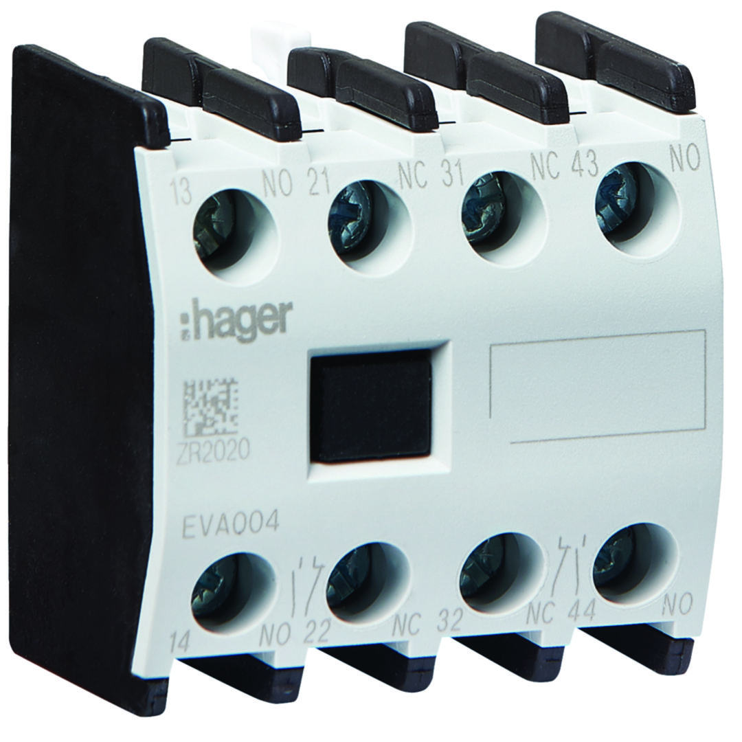 Segédérintkező blokk EV040...EV0170-kontaktorhoz 2z 2ny 15A 500V AC/DC kontaktor-/reléhez EVA Hager