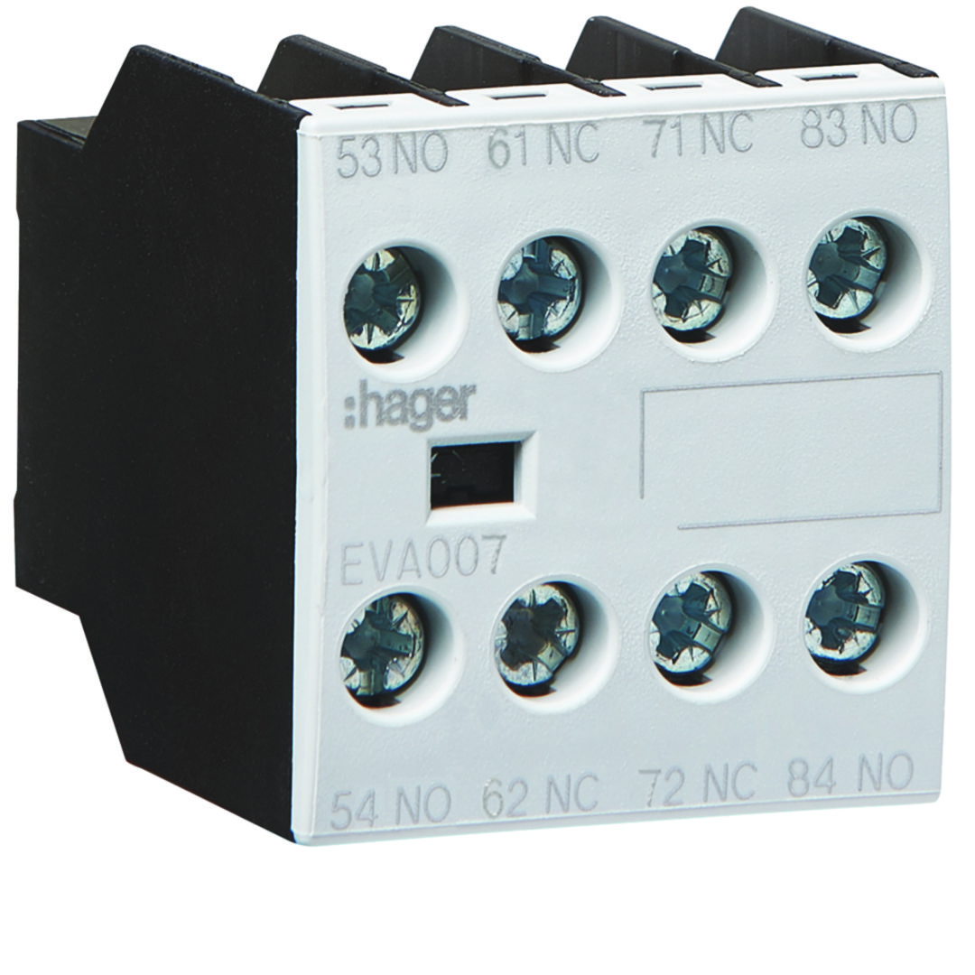 Segédérintkező blokk EV007...EV038-kontaktorhoz 2z 2ny 15A 500V AC/DC kontaktor-/reléhez EVA Hager