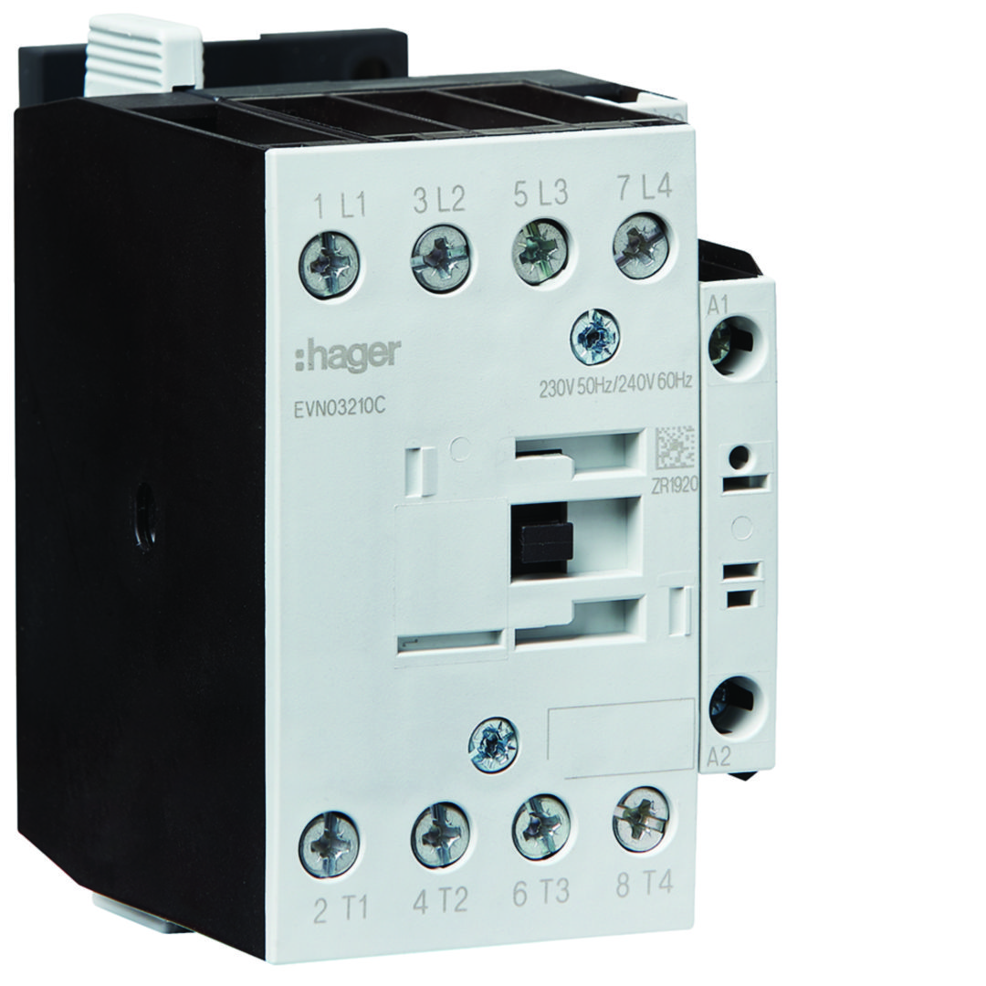 Kontaktor (mágneskapcsoló) 7.5kW/400VAC-3 4Z 230V50Hz 1z csavaros 32A/AC-1/400V EVN Hager