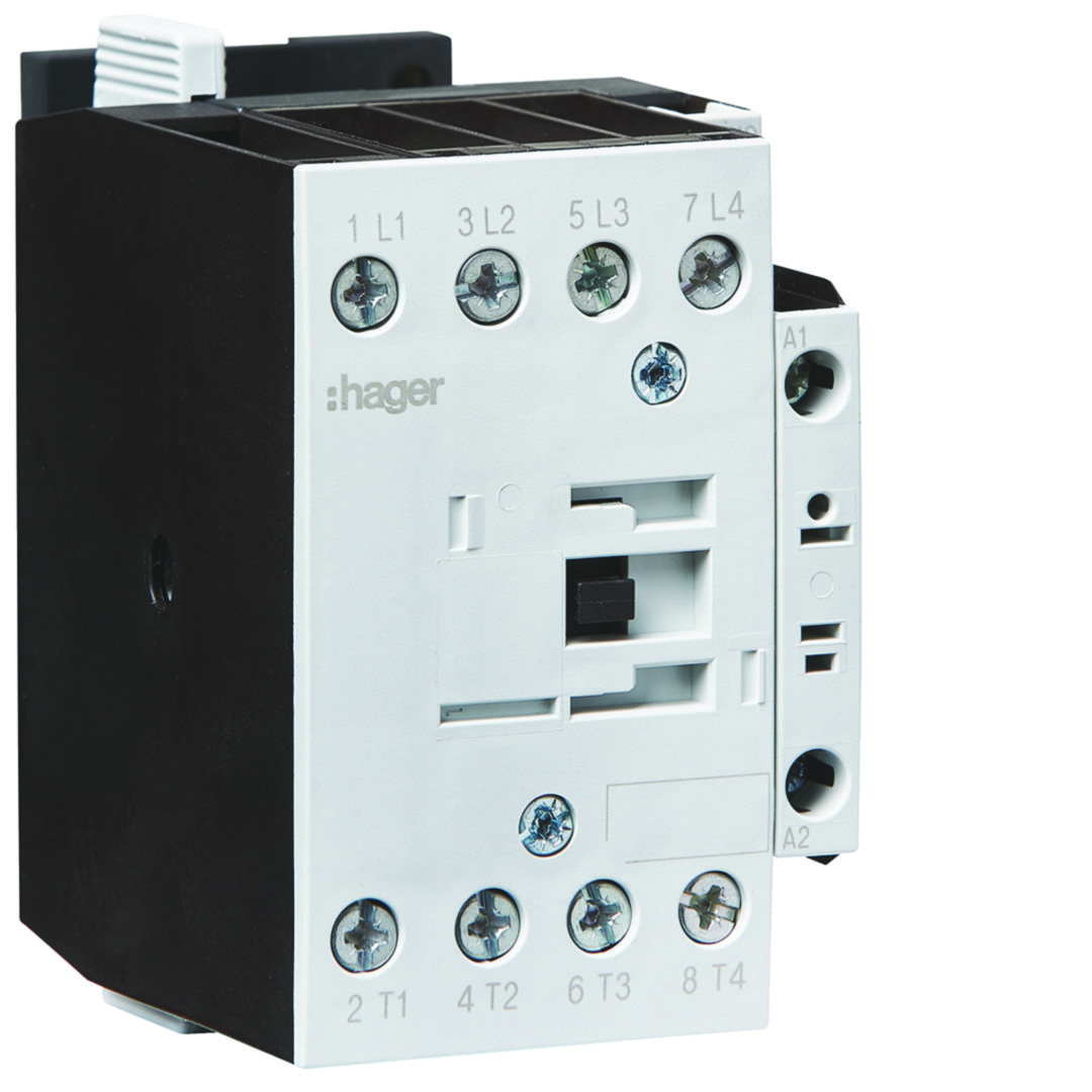 Kontaktor (mágneskapcsoló) 11kW/400VAC-3 4Z 24-27VDC 1z csavaros 45A/AC-1/400V EVN Hager