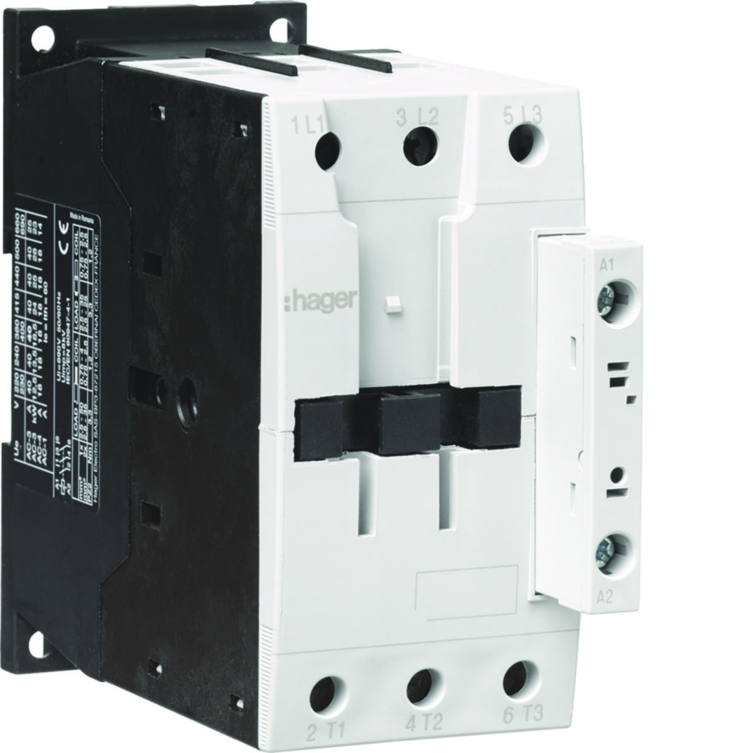 Kontaktor (mágneskapcsoló) 22kW/400VAC-3 3Z 24-27VDC csavaros 80A/AC-1/400V EV Hager