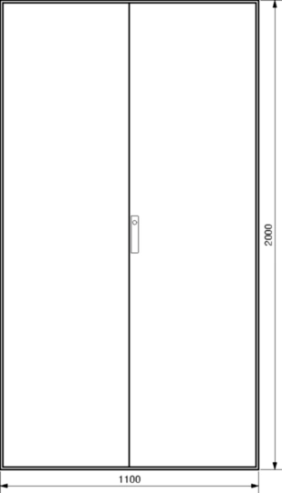 FG24WE - Koppelbare staande verdeler IP41, univers, 2000 x 1100 x 400 mm, RAL7035