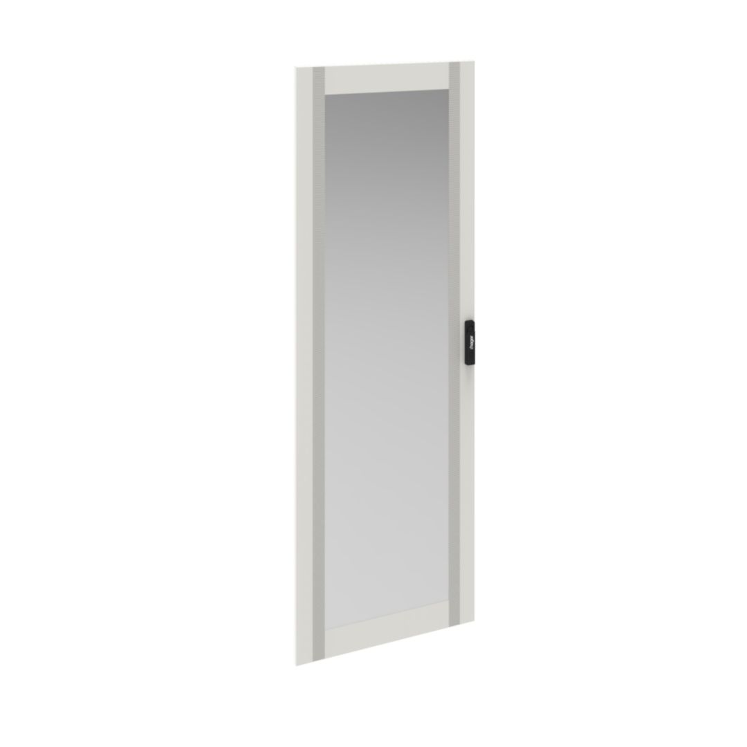 Ajtó átlátszó fehér lakkozott acél IP55 450mmx 2100mmx Quadro+ Hager