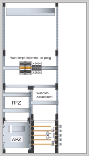 FP93W15N-R - Wandler- und Messschr,Univ.N, RfZ und APZ, rechts leer, ohne Wechselplatte