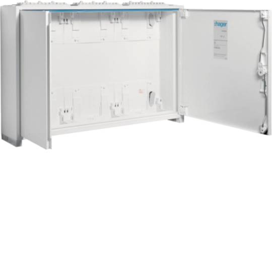 FWB33D - Feldvert. AP, univ., IP44, SKII, 108PLE, 3x3 Reihen 500x800x161mm, leer mit Tür
