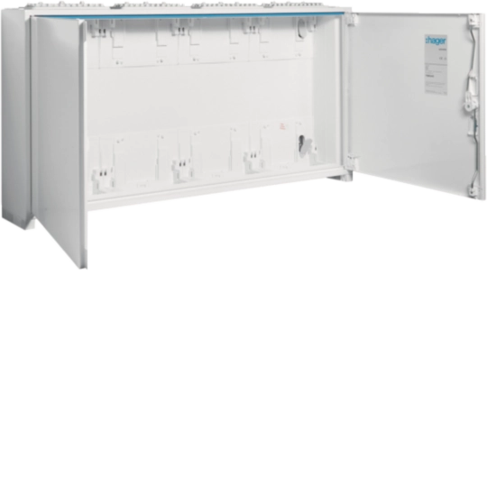 FWB34D - Feldvert. AP, univ., IP44, SKII, 144PLE, 4x3 Reihen 500x1050x161mm, leer mit Tür