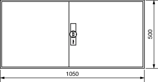 FWB34D - Feldvert. AP, univ., IP44, SKII, 144PLE, 4x3 Reihen 500x1050x161mm, leer mit Tür