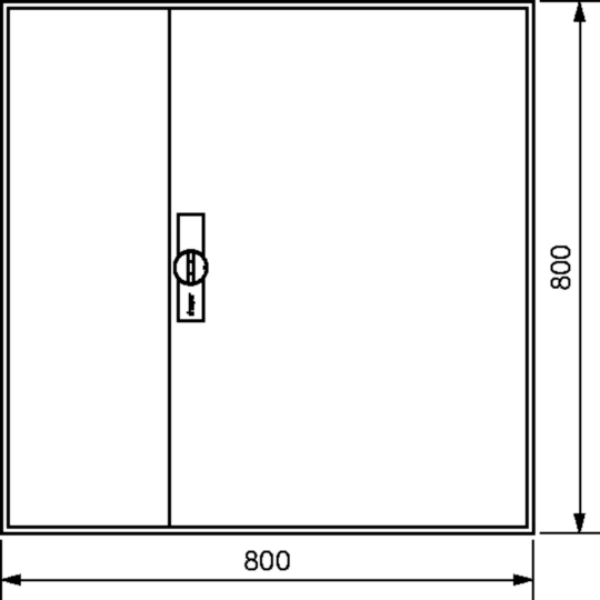 FWB53D - Feldvert. AP, univers, IP44, SKII, 180PLE, 3x5 Reihen 800x800x161mm, leer m. Tür