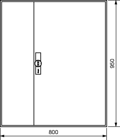 FWB63D - Feldvert. AP, univers, IP44, SKII, 216PLE, 3x6 Reihen 950x800x161mm, leer m. Tür
