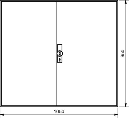 FWB64D - Feldvert. AP, univ., IP44, SKII, 288PLE, 4x6 Reihen 950x1050x161mm, leer m. Tür