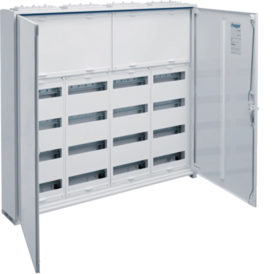 FWB64N3 - Distributeur AP Hager univers 6-rangées 192UM couvercle IP44 1050×950×160mm